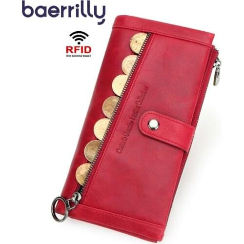 Rfid Genuine Leather Wallet Women Wallet Long Clutch Bag Female Purses And Handbags Coin Purse Girl High-capacity Card Holder