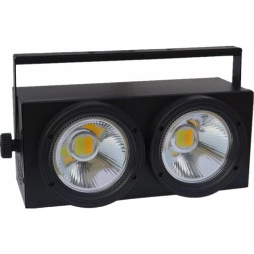 4pcs/lot High power 2x100W cob led blinder light withe+warm white led par dmx dj disco lighting for stage wedding with fly case