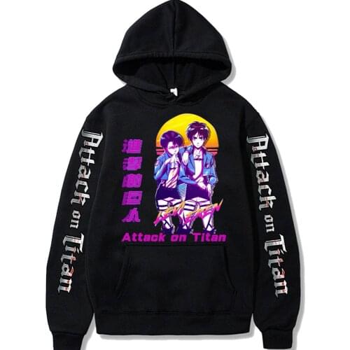 Attack on Titan Print Hoodies Sweatshirts Harajuku Hot Anime Eren Yeager Women Mens Unisex Tops Pullovers Spring Autum