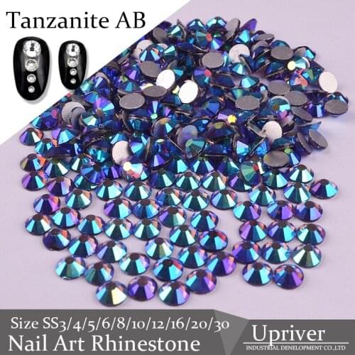 Upriver ss3 - ss30 Bright Tanzanite AB Non Hotfix Rhinestones Nail Art Decoration