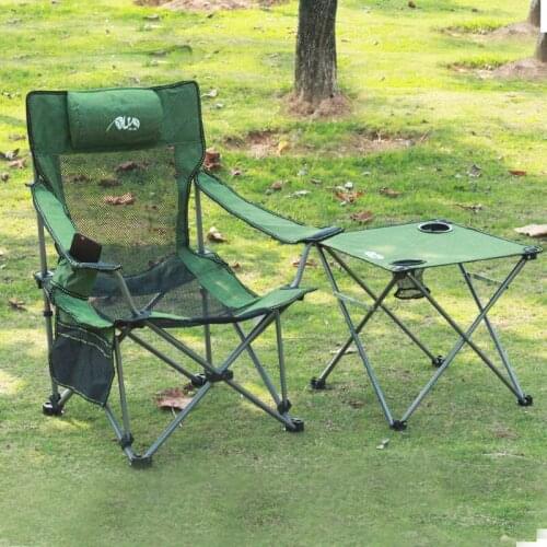 Outdoor folding chair portable back leisure chair beach fishing nap bed chair package
