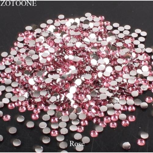 ZOTOONE Resin Flat Back Crystal Rose Rhinestone Applique Non Hotfix Nails DIY Phone Stones And Crystals For Clothes Decoration E
