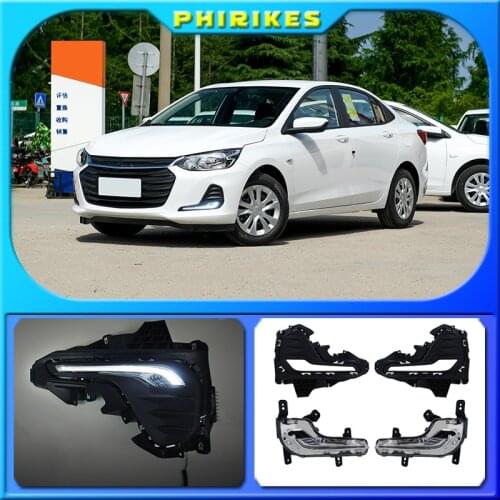 1 Set For Chevrolet Cavalier 2020 Daytime Running Lights Turn Signal Fog Lamp Cover 12V ABS LED DRL Car Styling