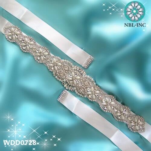 1PC) Handmade beaded bridal wedding sash crystal rhinestone appliques for wedding evening dress belt WDD0728
