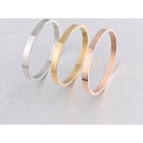 100% Stainless Steel Cuff Bracelets & Bangle Blank For Engrave 6mm Width Bangles 58mm Mirror Polished Wholesale 5pcs