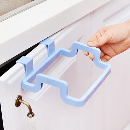 2 Pcs Kitchen Cupboard Back Cabinet Cupboard Door Garbage Rubbish Bag Can Towel Holder Hanging Trash Rack