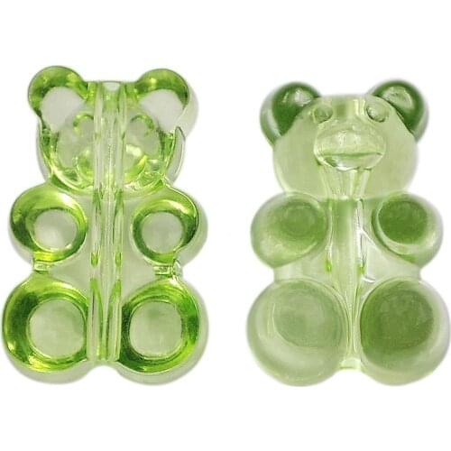 50Pcs Transparent Bear DIY Accessories Handing Craft For Jewelry Making Necklace Bracelet Candy Color Pendant