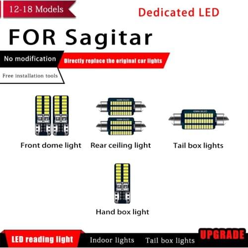 6 Pcs Car White Interior LED Light Bulbs Package 36mm 42mm 12V For Volkswagen VW Sagitar 2012-2018 Map Dome License Lamp Light