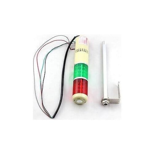 DC 24V Red Green Light Buzzer Industrial Warning Signal Tower Alarm Continuous
