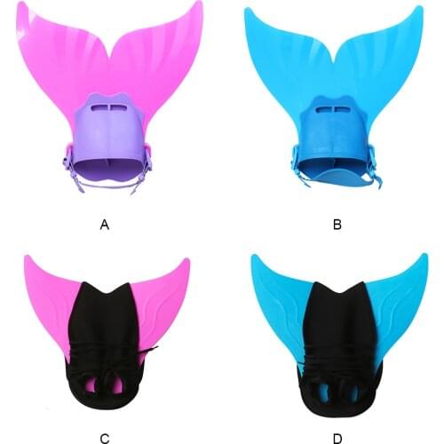 Kids Mermaid Flippers Children Swimming Fins Whale Tail Silicone Flippers Gear Pools Accessories Water Sports Training Shoes