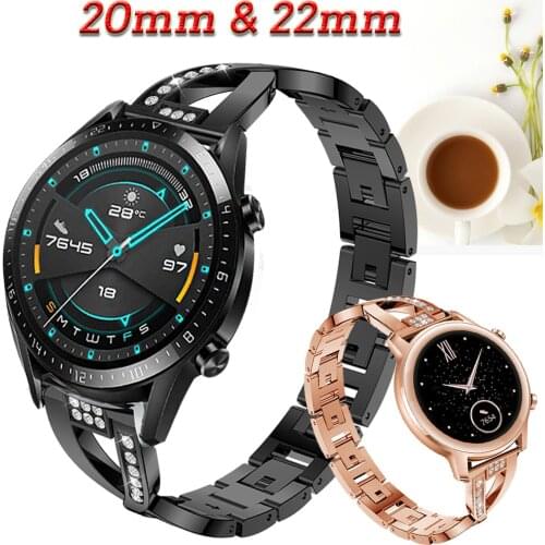 For Huawei Watch GT 2 Honor magic Watch 2 46mm 42mm Stainless Steel band Replacement 20mm Watch Strap Metal Aolly Bracelet