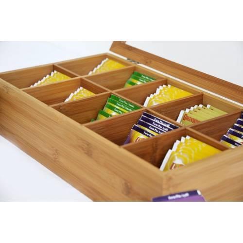 Solid wood lockable clip-on tea bag storage box decorative Early gray tea arometerapik Bamboo Bonte tea bag box