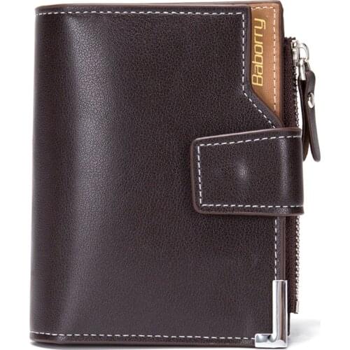 PU Leather High Quality Mens Zipper Hasp Wallet Male Casual Short Wallets Money Clip Coin Purse Card Holder Photo Holders