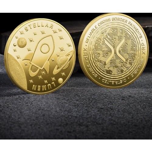 LUMEN STELLAR Coin Cryptocurrency BTC Coin Physical Silver Gold Souvenir Gift Non-currency Commemorative GIFT