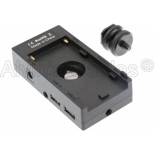 F970 F550 F770 Multi-Use Power Supply Adapter with DC 12V 8V Output USB-C 9V Fast Charging Type-C 5V Power Input for Sony NP-F S