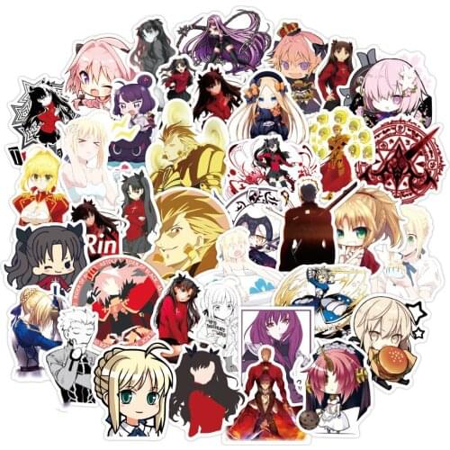 50PCS Anime Sticker Fate / Stay Night Decal Stickers To DIY Laptop Computer Suitcase Luggage Bcycle Fate Sticker Classic Toys