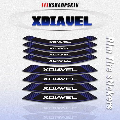 New 8Pcs Motorcycle waterproof sticker refitting personalized 17-inch wheel decals For Ducati XDiavel DARK Black Star XDiavel S