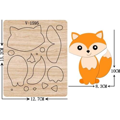 New fox wooden dies cutting dies for scrapbooking Multiple sizes V-1595