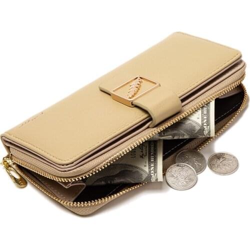 New Pu Leather Women Wallets High Capacity Purses Fashion Long Zipper Womens Money Coin Holder Female Card Holder
