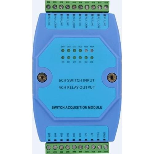 General 4 way relay output 6 switch input module, linkage control, output RS485 communication