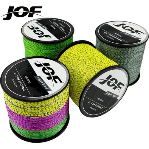 JOF Multifilament Braided Spot Fishing Line 300M 500M 8 Strands 18-96LB Strong PE Speckle Floating Cord