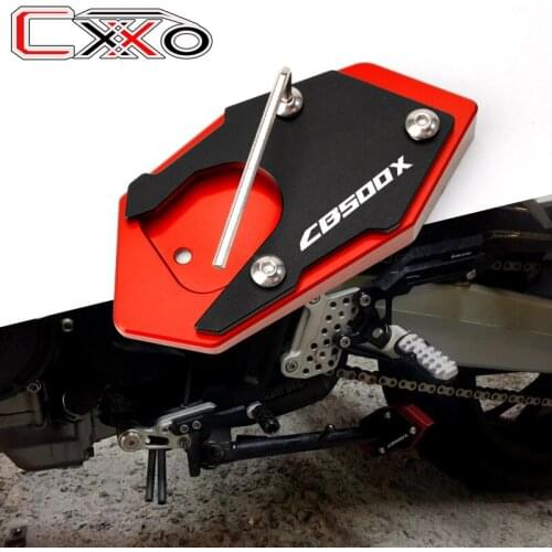 For HONDA CB500X CB500F CB 500 X/F cb 500x cb 500f Motorcycle CNC Kickstand Foot Side Stand Extension Pad Support Plate Enlarge