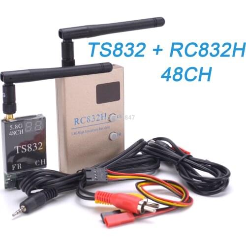 FPV 5.8Ghz 600mW 48CH Wireless AV A/V transmitter receiver TS832 RC832 RC832S Tx Rx Set for F450 S500 RC Racing Drones Plane