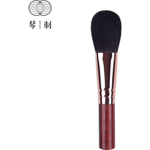 QINZHI Professional Handmade Make Up Brush 119 Flat Round Blush Brush Short Handle Soft Resilient Silver Fox Hair Makeup Brushes