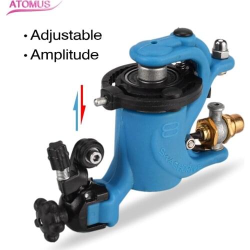 ATOMUS Blue Plastic Rotary Tattoo Machine adjustable Liner and Shader double Clip Cord Heavy Rotary Machine for Tattoo Supply