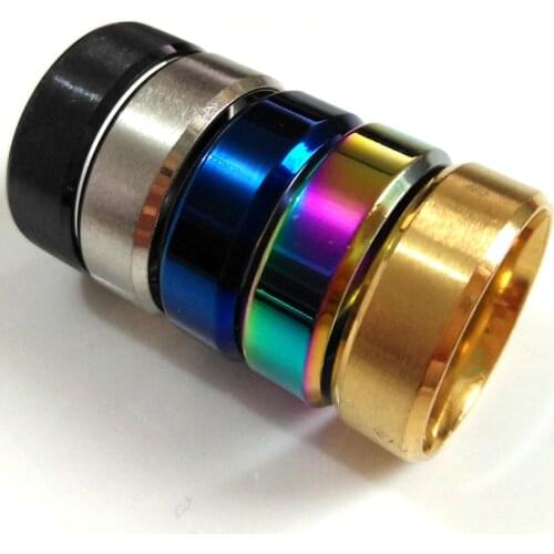 50pcs Top Color 8MM Wide Bevel edges Quality Stainless Steel Mens Ring Hot Man Gift Wedding Band 8mm Unisex Comfortable Jewelry