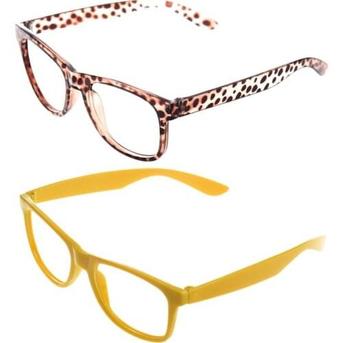 2 Pcs Stylish Boys Girls Children Kids Party Accessories Glasses Frame No Lenses New - Leopard & Yellow