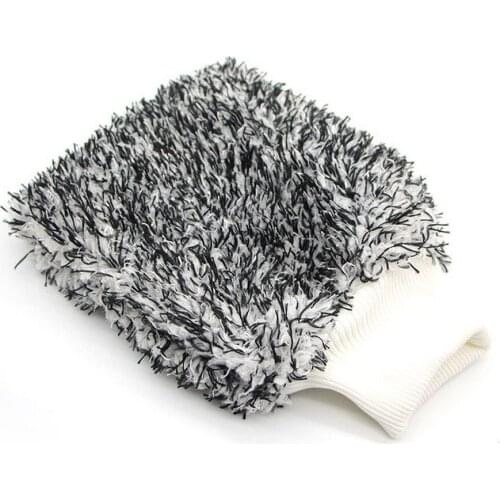Super Soft and Maximum Absorbent Car Wash Gloves, Microfiber Double-sided Large Long Hair Coral Fleece, Comfortable Cuffs