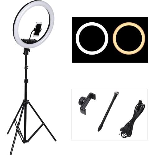 18Inch Photo Studio lighting LED Ring Light 3200-5600k Touch Setting Photography Dimmable Ring Lamp With Tripod for Video,Makeup