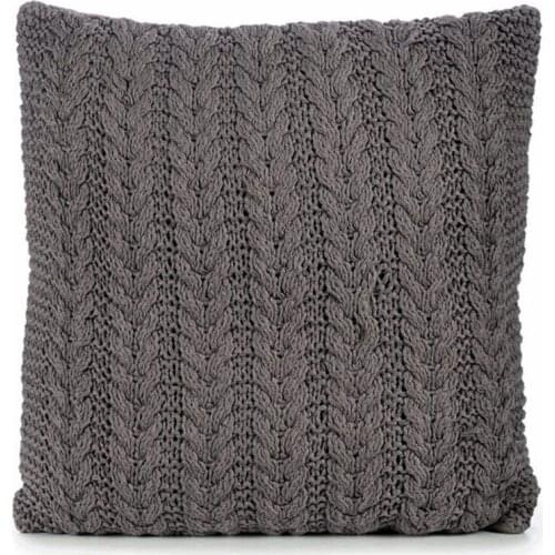 Cushion Grey Wool Dark (60 x 1 x 60 cm)