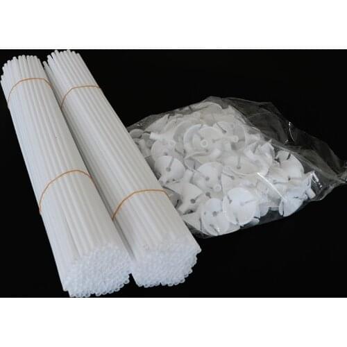 100pcs 40cm Latex Ball Sticks White PVC Rods for Balloons Sticks Holder with Cup Party Decoration balloon Accessories Supplies