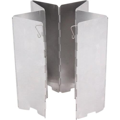 12x Plate Foldable Stove Windshield Outdoor Camping Cooking Gas Stove Wind Shield Picnic Cookware Windbreak Camping Equipment