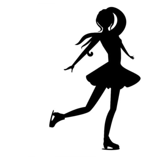 30x18cm Fashion Girl Room Dance Wall Sticker Vinyl Decal Ice Skates Figure Skating Winter Sports Dance Wallpapers Posters CL268