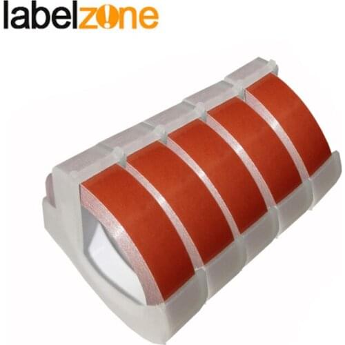 5 Pack 9mm Maroon 3D Embossing PVC Label Tape Compatible Dymo 1610 12965 Manual Label printer for Motex E101 Label Makers