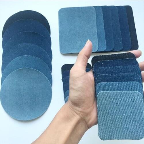 6pcs Sleeve Against Jeans Patch Iron On Patches Repair Elbow Knee Denim Patches For Clothes Denim Sticker Clothing Accessory