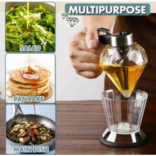 Diamond Shape Oil Bottles Dispenser Liquor Bottle Spice Sauce Container Glass Meterial Wine Pourer Kitchen Bar Cooking Tools