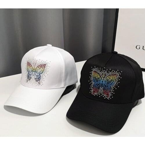 Baseball cap women butterfly shiny cap snapback bone hip-hop cap