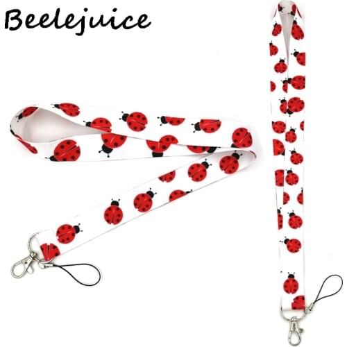 Ladybird insects simple Neck keychain necklace Anime Cartoon Neck Strap Lanyard ID badge holder Keychain Lanyards decorations