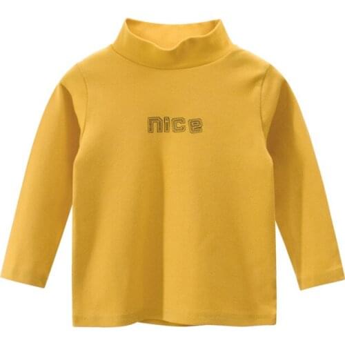 Children Turtleneck Long-Sleeved T-Shirt 2021 Spring Autumn Girls Boys Letter Print Clothes