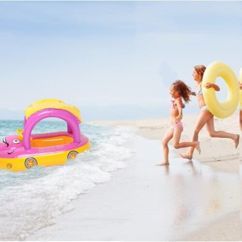 Baby Inflatable Swimming Ring Kids Summer Swimming Pool Swim Seat Float Children Safety Water Float With Sunshade Water
