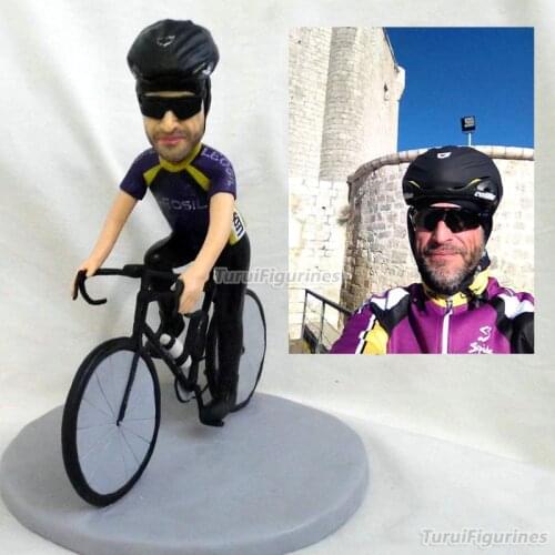 Cycling bicycle sports figurine miniature design birthday gifts unique idea by turui figurines handmade art statue design