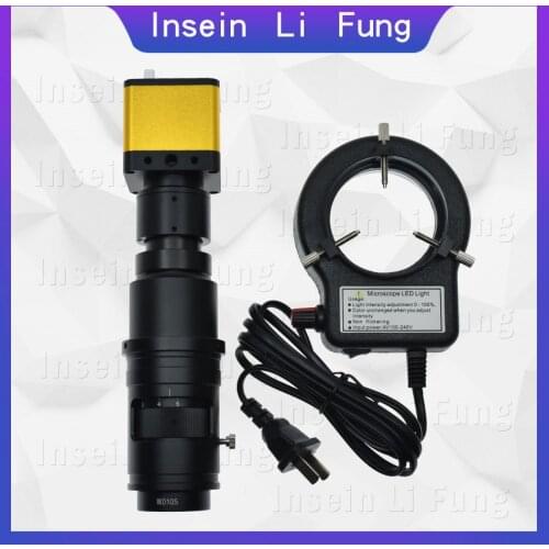 HD HDMI Camera Video Microscope HDR Suppresses Strong Light Anti-reflective+20X-180X Continuous Zoom Full Focus C-Mount Lens