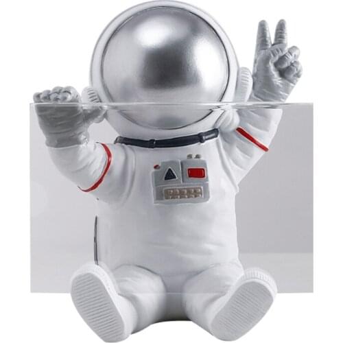 K5DC Nordic Creative Resin Astronaut Figurine 6 Inch Photo Frame Decorative Picture Display Holder Cartoon Statue Home Desktop