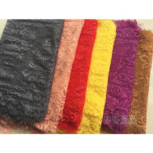 3 Yard /Lot Eyelash lace fabric decoration diy clothes sewing accessories embroidery 33cm black red yellow blue gray lace trim