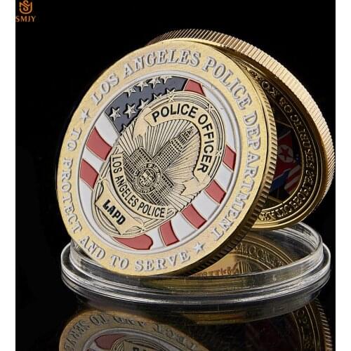 Los Angeles LAPD Police Department Badge Coin Patron Saint Of Law Enforcement Saint Michael Bronze Commemorative Coin Collection