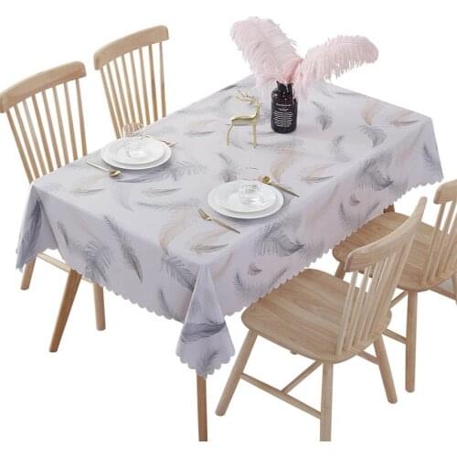 Oilproof Tablecloths Europe Feather Oilproof TableCloth Cover PVC Tablecloth Background Cloth Home Decor Manteles